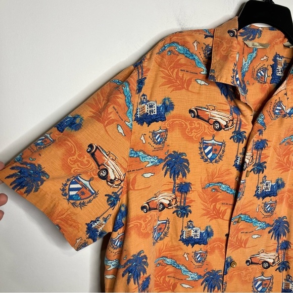 Paradise Collection 100% silk button down shirt bright tropical size XL - Picture 5 of 7